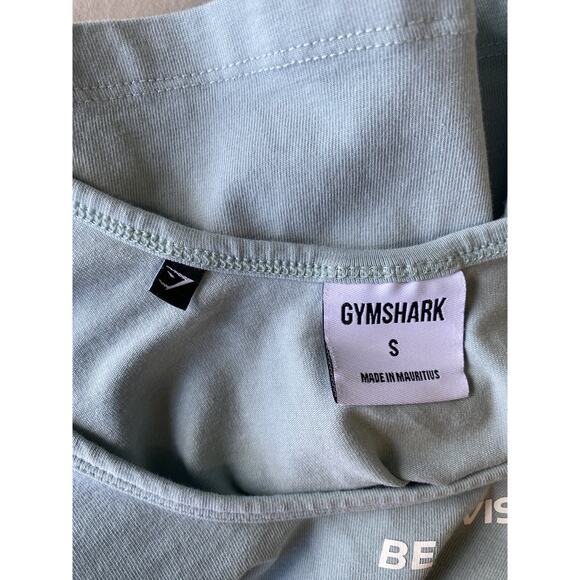 GYMSHARK Shirt Womens Size Small Blue Cropped Top Gym Workout Athletic Running - Picture 6 of 11